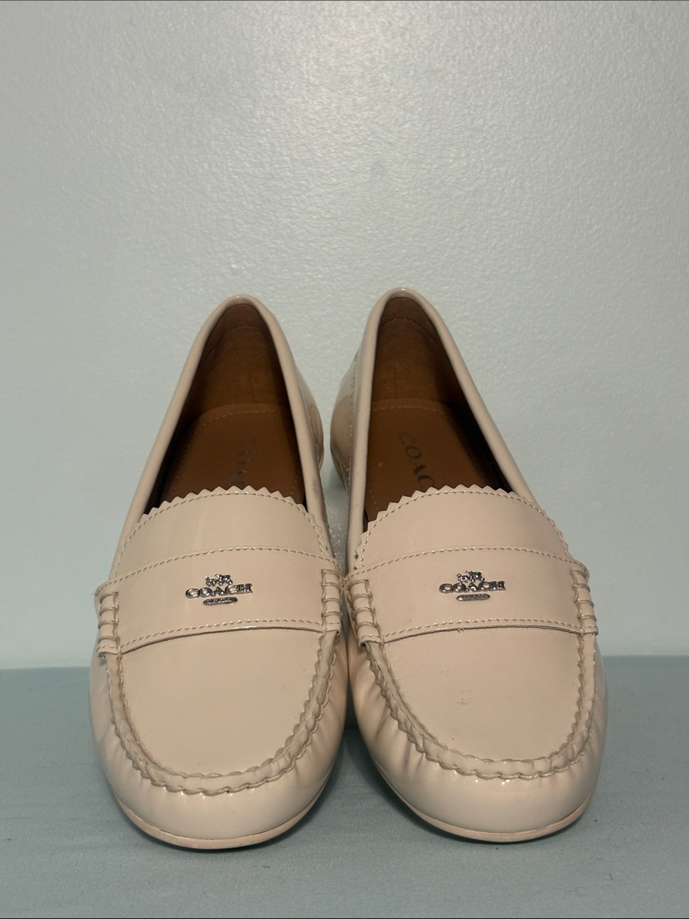 Coach Odette Patent Leather Driving Loafers. Coach Brand Carriage Logo. Size-8.5